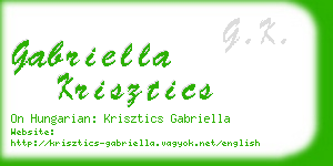 gabriella krisztics business card